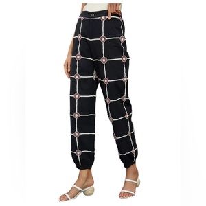 Anthropology Sz M Lattice Embroidered High Waist Joggers Seen Worn Kept